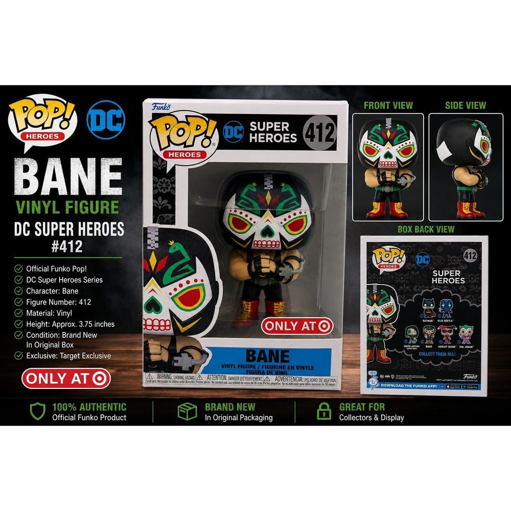 Funko Pop DC Super Heroes Bane 412 Dia De Los Muertos Target Exclusive Figure
